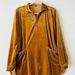 Gold velvet mini dress